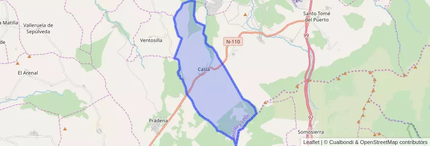 Mapa de ubicacion de Casla.