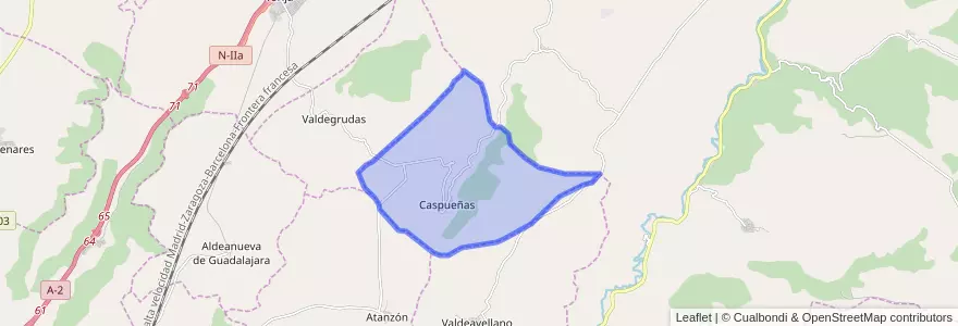 Mapa de ubicacion de Caspueñas.