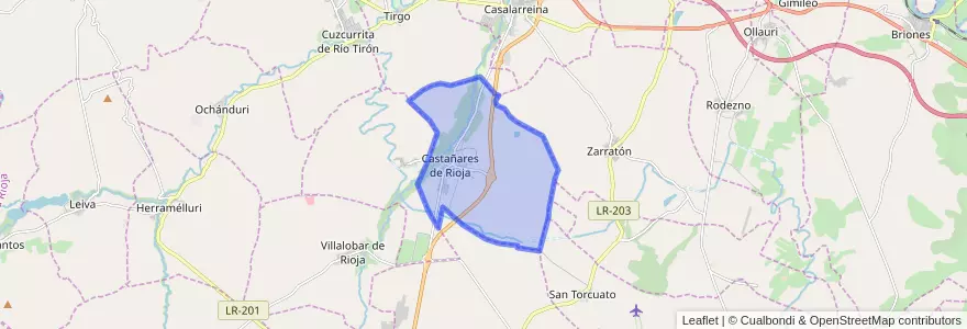Mapa de ubicacion de Castañares de Rioja.