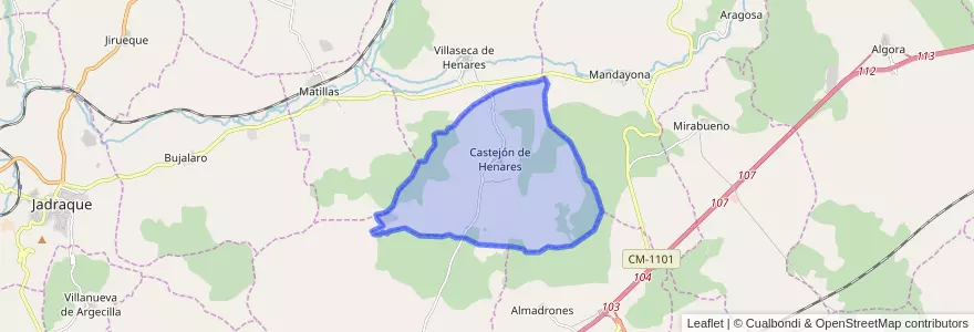 Mapa de ubicacion de Castejón de Henares.