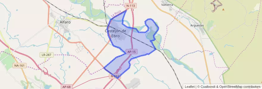 Mapa de ubicacion de Castejón.