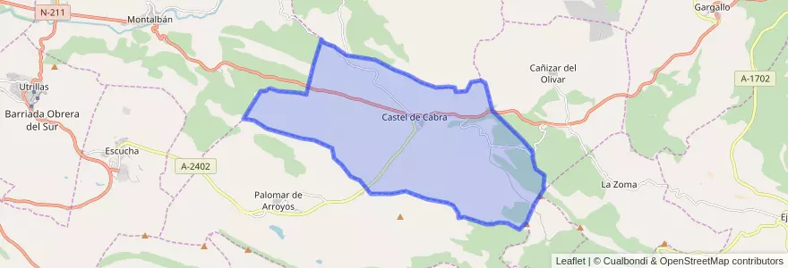 Mapa de ubicacion de Castel de Cabra.