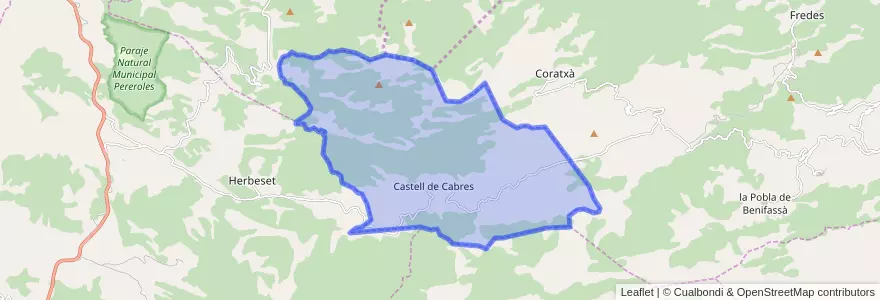 Mapa de ubicacion de Castell de Cabres.