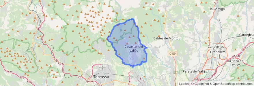 Mapa de ubicacion de Castellar del Vallès.