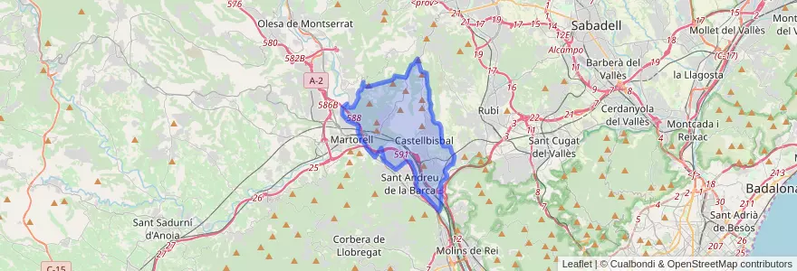 Mapa de ubicacion de Castellbisbal.