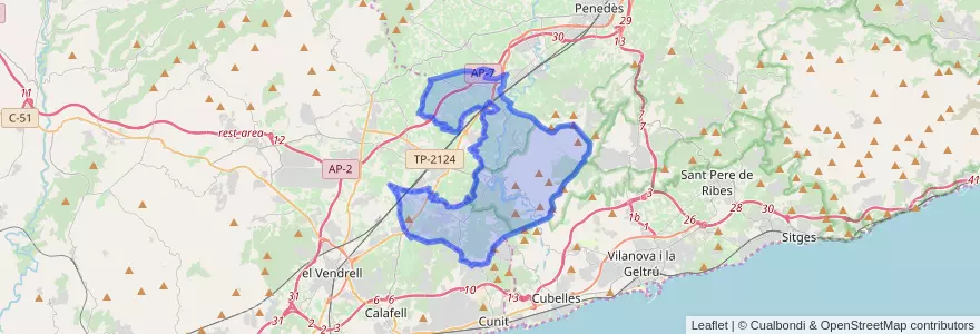 Mapa de ubicacion de Castellet i la Gornal.