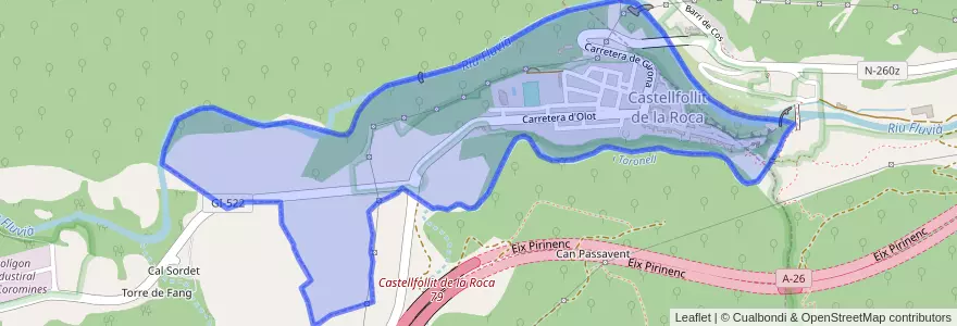 Mapa de ubicacion de Castellfollit de la Roca.