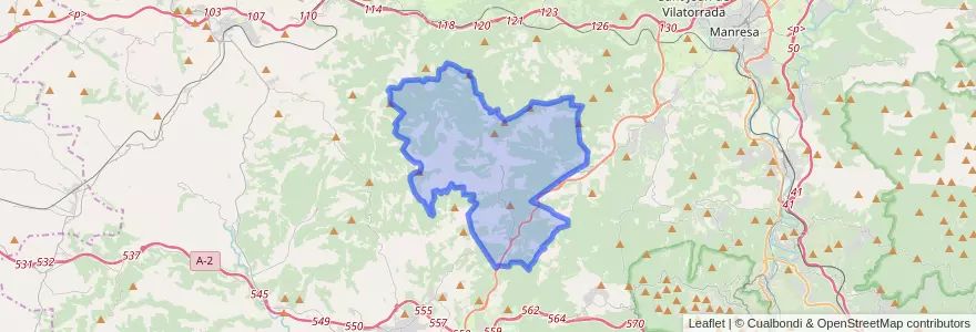 Mapa de ubicacion de Castellfollit del Boix.