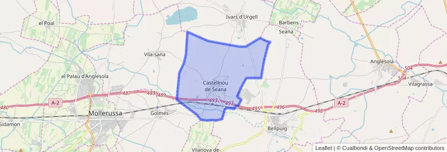 Mapa de ubicacion de Castellnou de Seana.