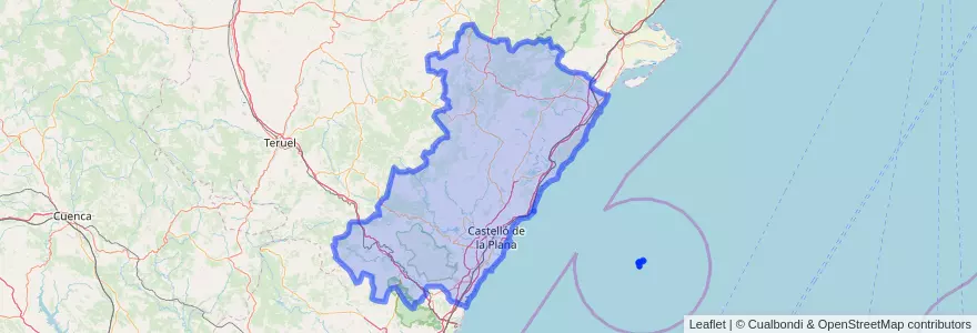 Mapa de ubicacion de Castelló / Castellón.