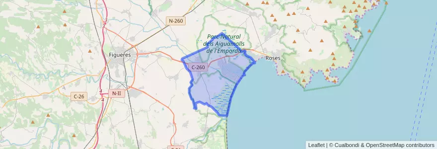 Mapa de ubicacion de Castelló d'Empúries.