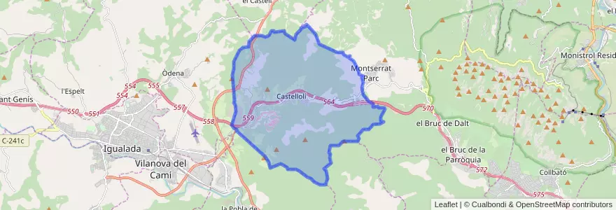 Mapa de ubicacion de Castellolí.