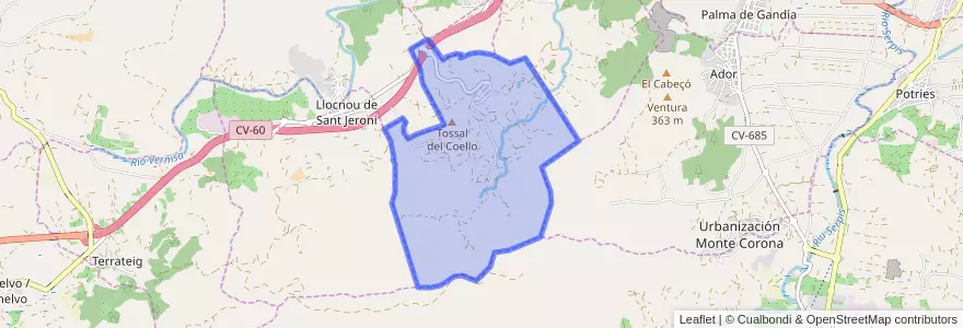 Mapa de ubicacion de Castellonet de la Conquesta.