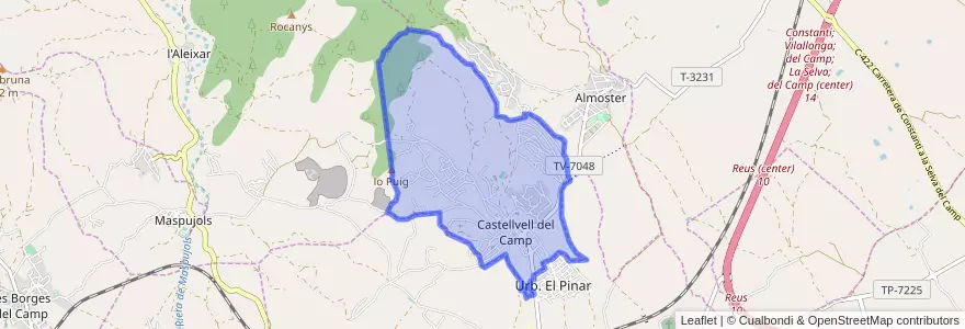 Mapa de ubicacion de Castellvell del Camp.