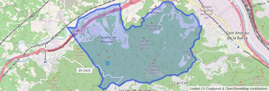 Mapa de ubicacion de Castellví de Rosanes.
