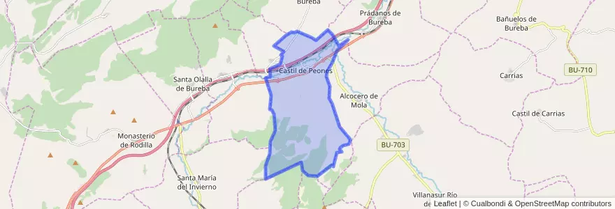 Mapa de ubicacion de Castil de Peones.