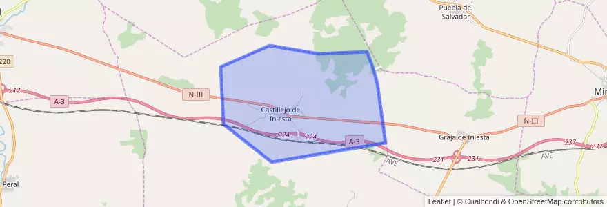 Mapa de ubicacion de Castillejo de Iniesta.