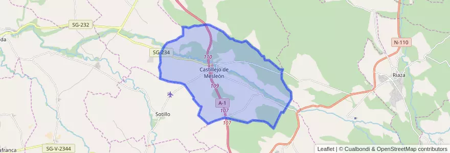 Mapa de ubicacion de Castillejo de Mesleón.