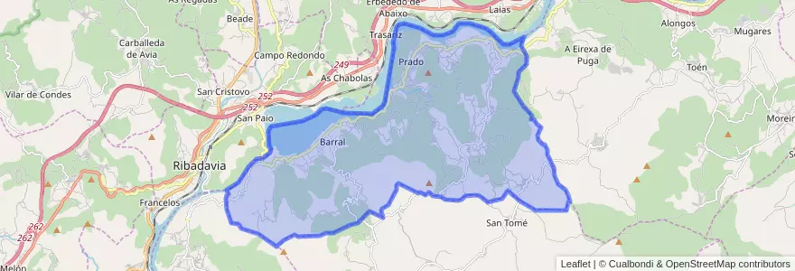 Mapa de ubicacion de Castrelo de Miño.