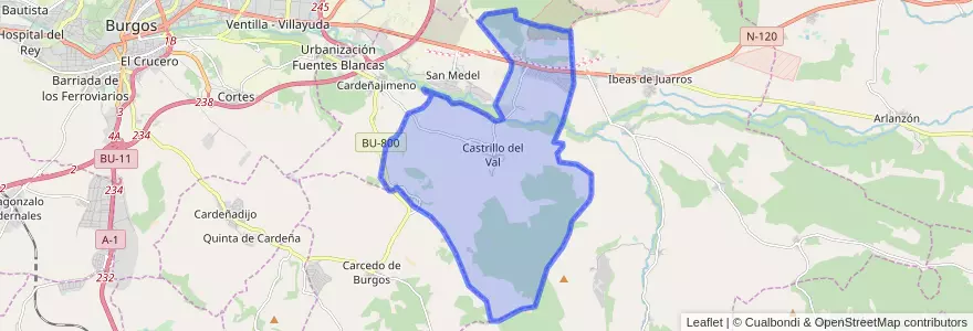 Mapa de ubicacion de Castrillo del Val.