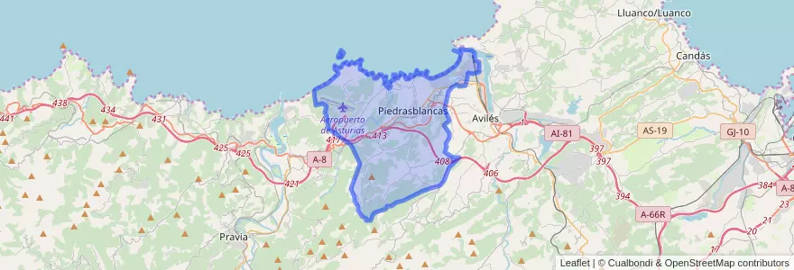 Mapa de ubicacion de Castrillón.