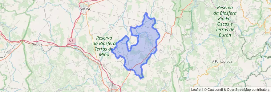 Mapa de ubicacion de Castro de Rei.
