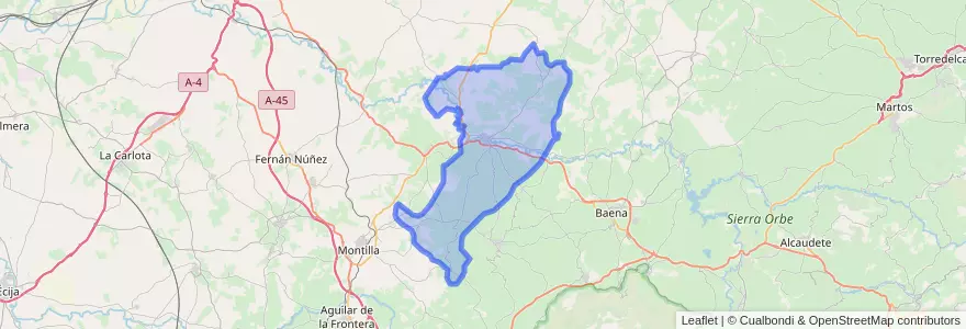 Mapa de ubicacion de Castro del Río.