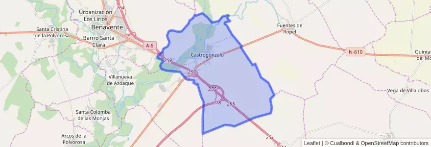 Mapa de ubicacion de Castrogonzalo.