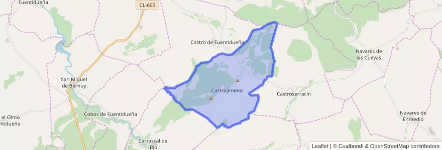 Mapa de ubicacion de Castrojimeno.