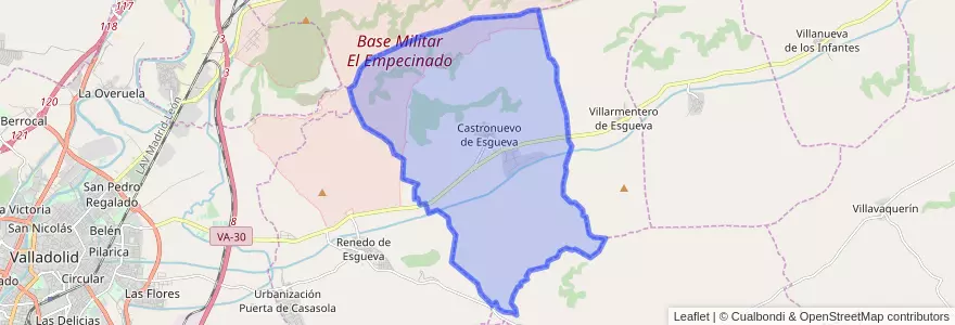 Mapa de ubicacion de Castronuevo de Esgueva.