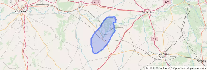 Mapa de ubicacion de Castronuño.
