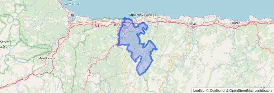 Mapa de ubicacion de Castropol.