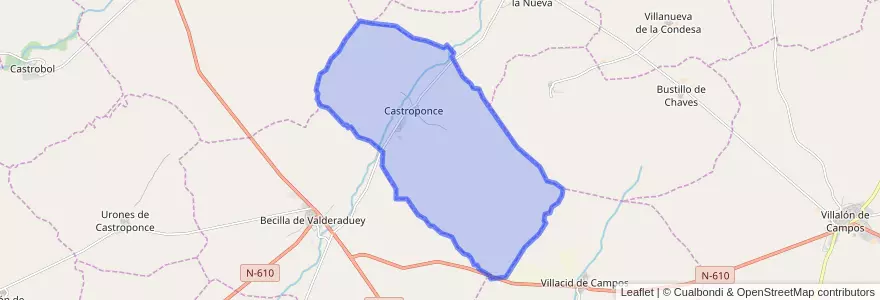 Mapa de ubicacion de Castroponce.