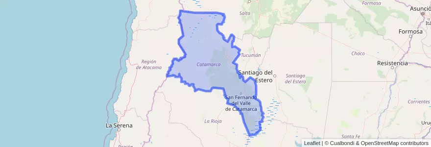 Mapa de ubicacion de Catamarca.