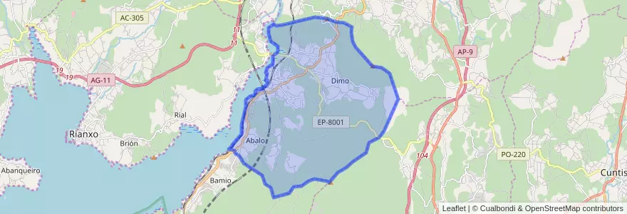 Mapa de ubicacion de Catoira.