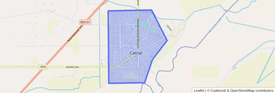 Mapa de ubicacion de Catriel.