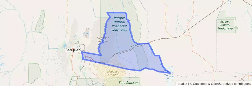 Mapa de ubicacion de Caucete.