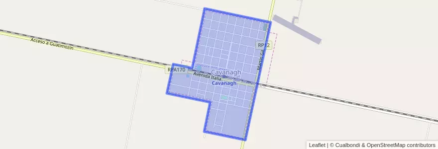 Mapa de ubicacion de Cavanagh.