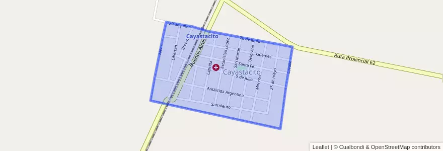 Mapa de ubicacion de Cayastacito.