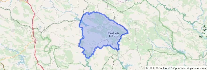 Mapa de ubicacion de Cazalla de la Sierra.