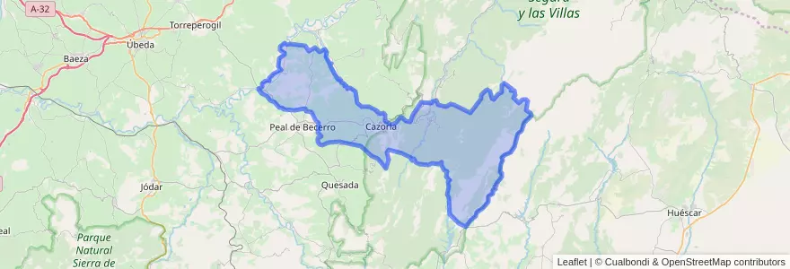 Mapa de ubicacion de Cazorla.