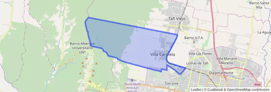 Mapa de ubicacion de Cebil Redondo.