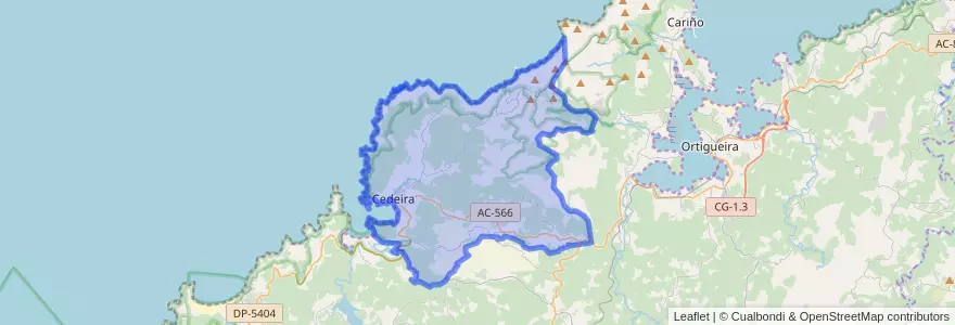 Mapa de ubicacion de Cedeira.
