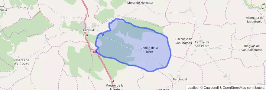 Mapa de ubicacion de Cedillo de la Torre.