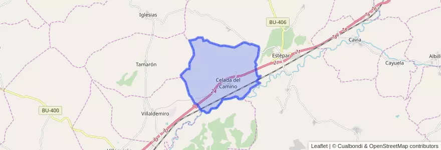 Mapa de ubicacion de Celada del Camino.