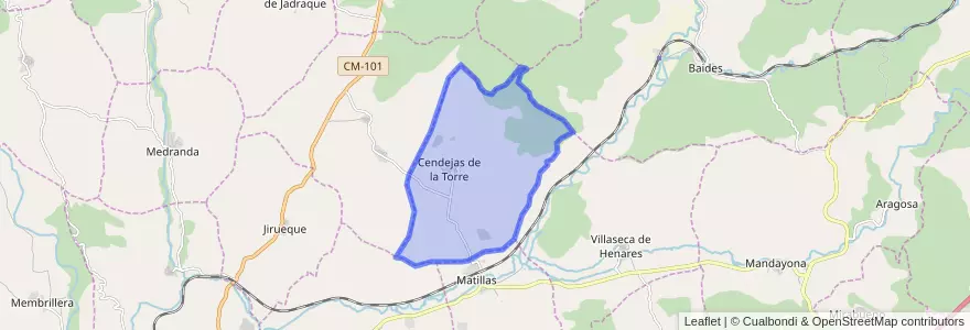 Mapa de ubicacion de Cendejas de la Torre.