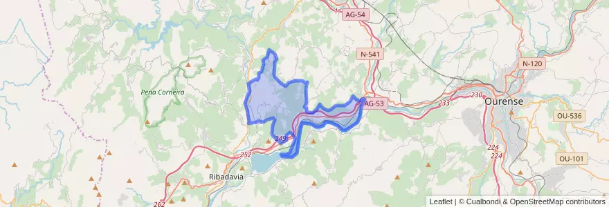 Mapa de ubicacion de Cenlle.