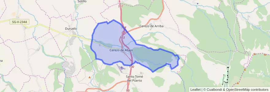 Mapa de ubicacion de Cerezo de Abajo.