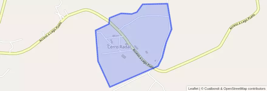 Mapa de ubicacion de Cerro Radal.
