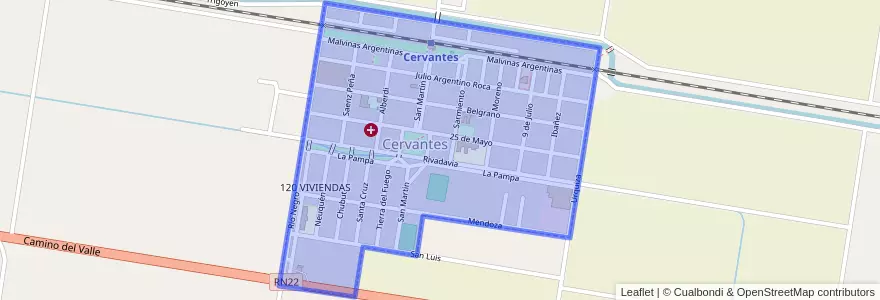 Mapa de ubicacion de Cervantes.